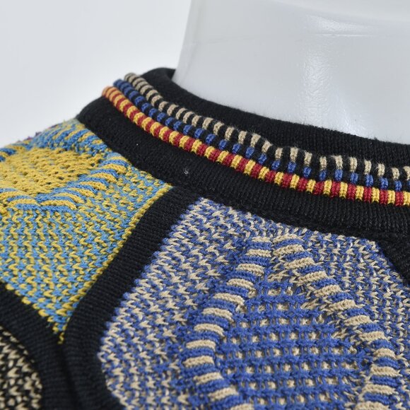 Vintage Sweater 90's Tundra Canada Knit 3D Diamond Coogie Style Large - Picture 5 of 10